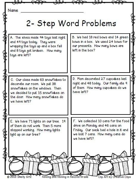 2 step word problems for 3rd grade