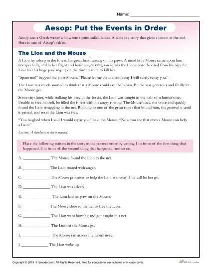 Sequence Of Events Worksheets 2nd Grade - Worksheets Master