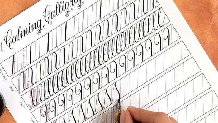 Free Printable Beginner Calligraphy Worksheets - Worksheets Master