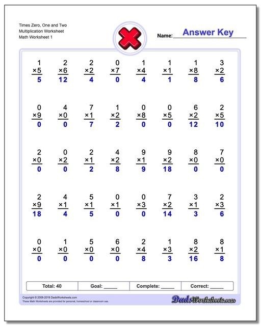 Free Multiplication Worksheets For Third  Fourth And Fifth Grade