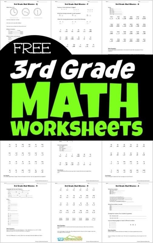 Printable Math Worksheets For 3rd Graders - Worksheets Master