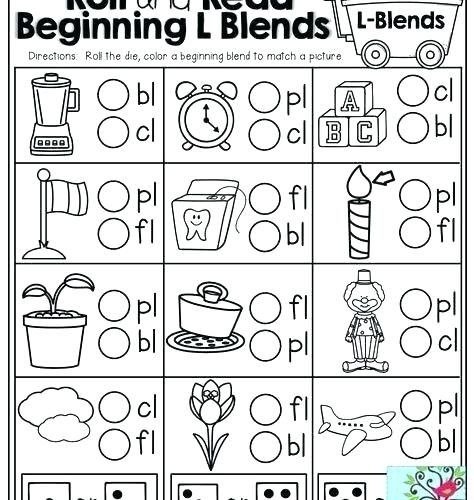 Free Worksheets Consonant Blends For Grade  L Phrases Archives