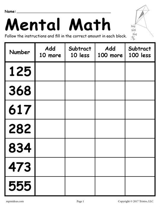 Image Result For Mental Maths Worksheets Math Addition And