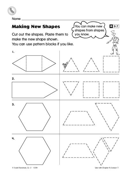 Making New Shapes Worksheet For Nd Grade