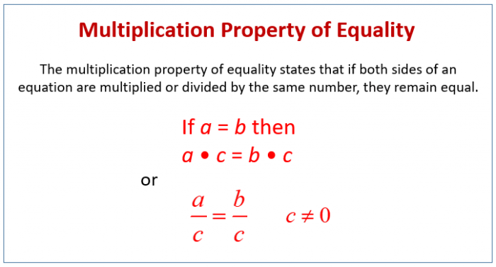 Multiplication Property Of Equality Worksheets - Worksheets Master