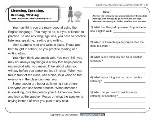 Nd Grade Reading Comprehension Worksheets