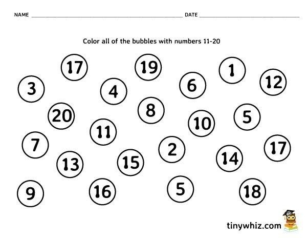 Number Recognition Free Math Worksheet Pre