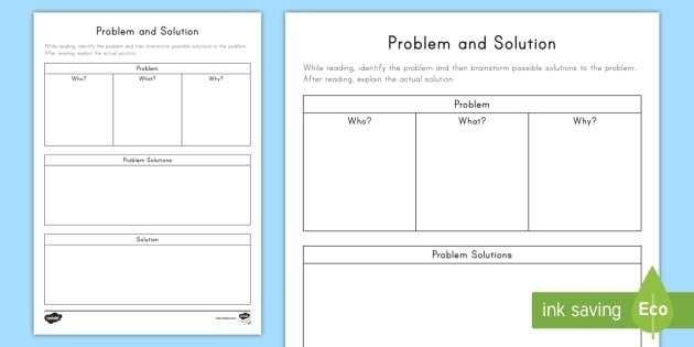 Problem And Solution Graphic Organizer Teacher Made Worksheets Us