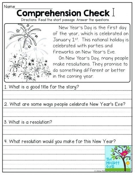 St Grade Reading Worksheets For Christmas First Comprehension