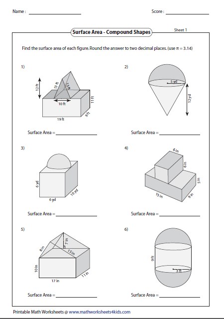 Surface Area Of Compound Shapes