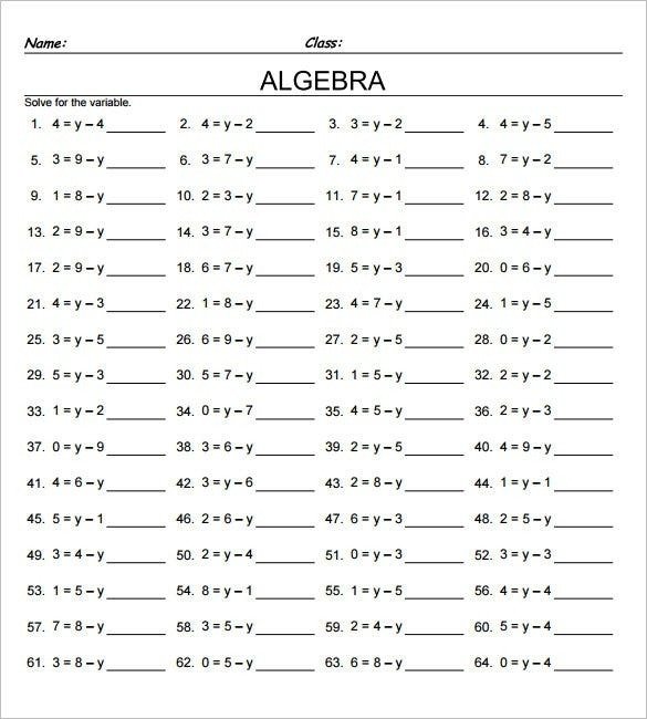 Th Grade Algebra Worksheet Templates Free Word Pdf Worksheets