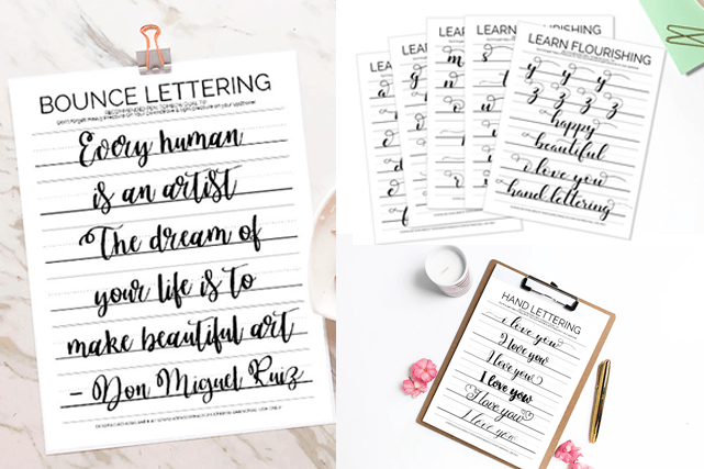 The Best  Hand Lettering Practice Sheets For Free