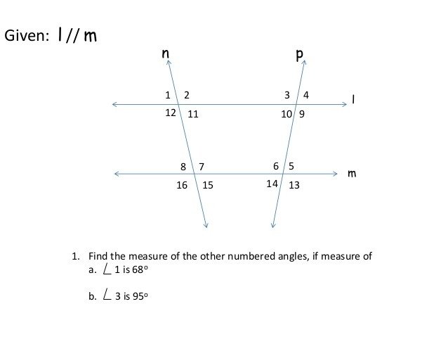 Angles Formed By Parallel Lines And Transversals Worksheet Answers