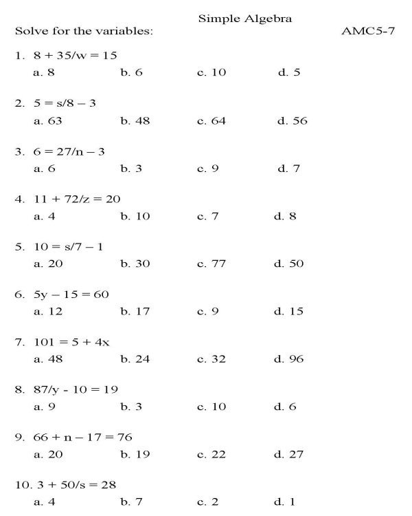 Best Images Of Th Grade Algebra Math Worksheets Printable Th And