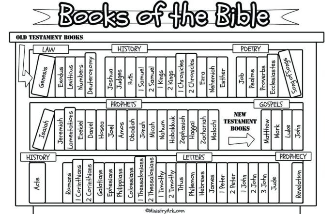 Books Of The Bible Bookcase Printable Ministryark Worksheets Fixed
