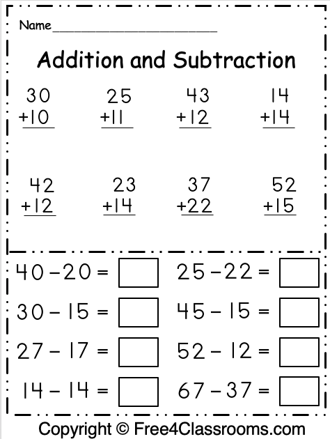 Coloring Pages  Free St Grade Addition And Subtraction Digit