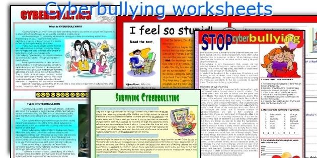 Cyberbullying Worksheets
