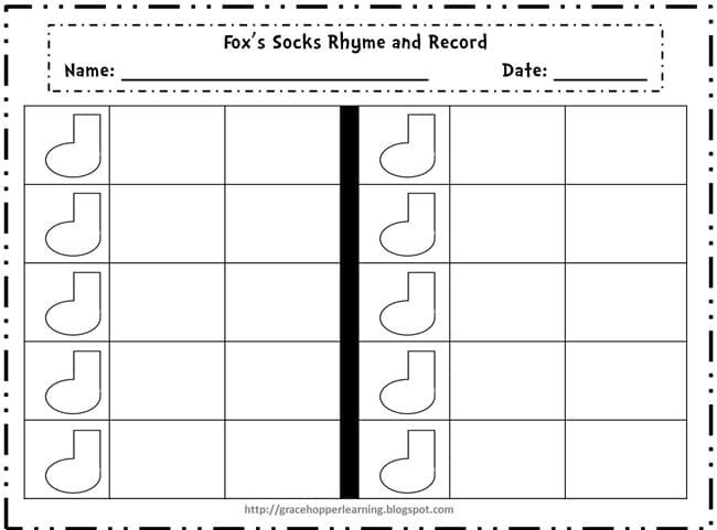 Dr Suess Week Rhyme And Record Worksheet