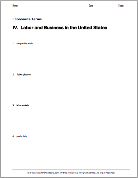 big business and labor worksheet answers