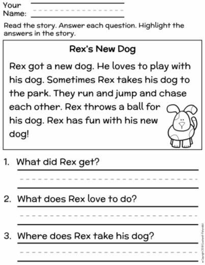 Free First Grade Reading Comprehension