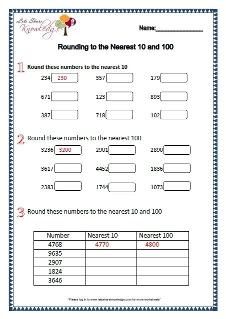 Grade Maths Worksheets Part Lets Share Knowledge Renaming Numbers