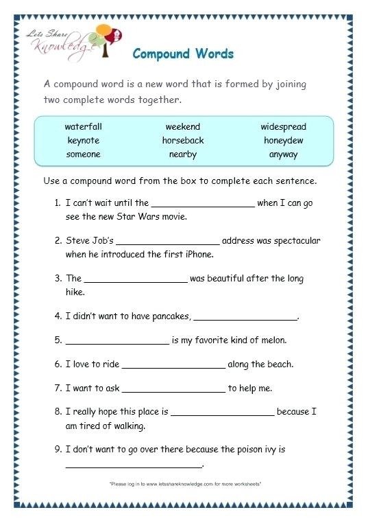 Printable Grammar Worksheets Grade 7
