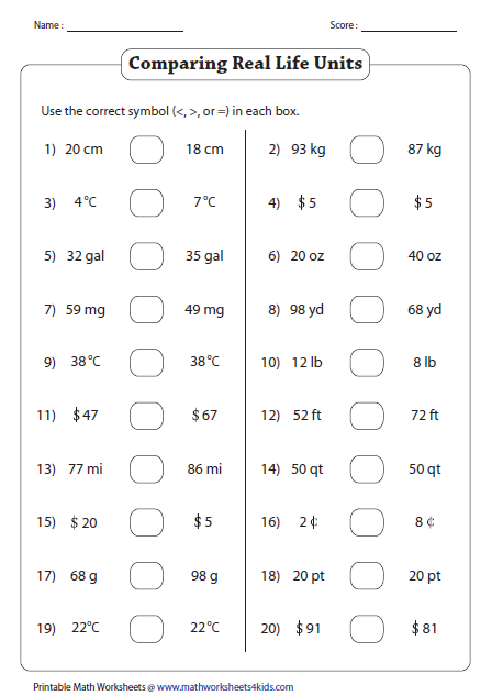 Comparing Whole Numbers Worksheets 4th Grade - Worksheets Master