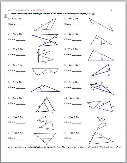 High School Geometry Worksheets With Answers In