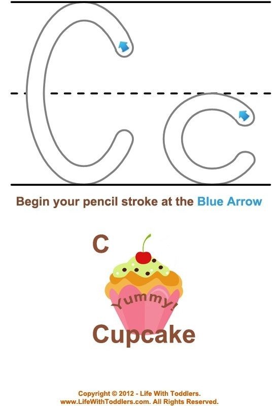 Learning To Write Trace Letter C For Toddlers And Preschool