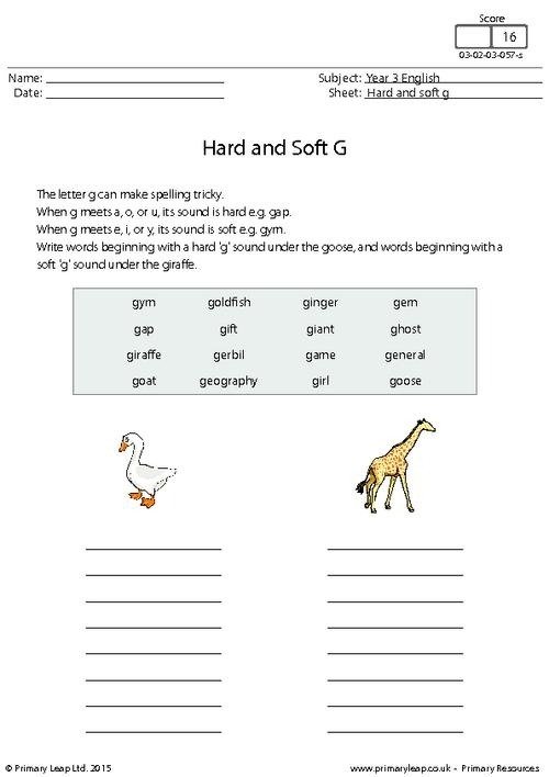 Literacy Hard And Soft Worksheet Primaryleap Worksheets Greatest