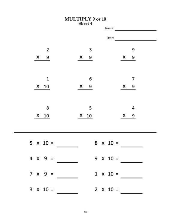 Multiplication Worksheets For Grade      Sheets Pdf
