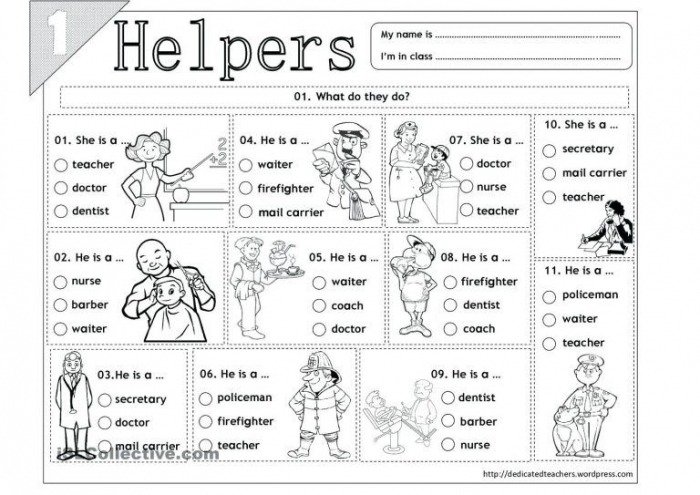 Printable Community Helper Coloring Pages For Kids Helpers Masks