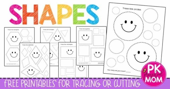 Shape Tracing Worksheets Preschool Mom Free For