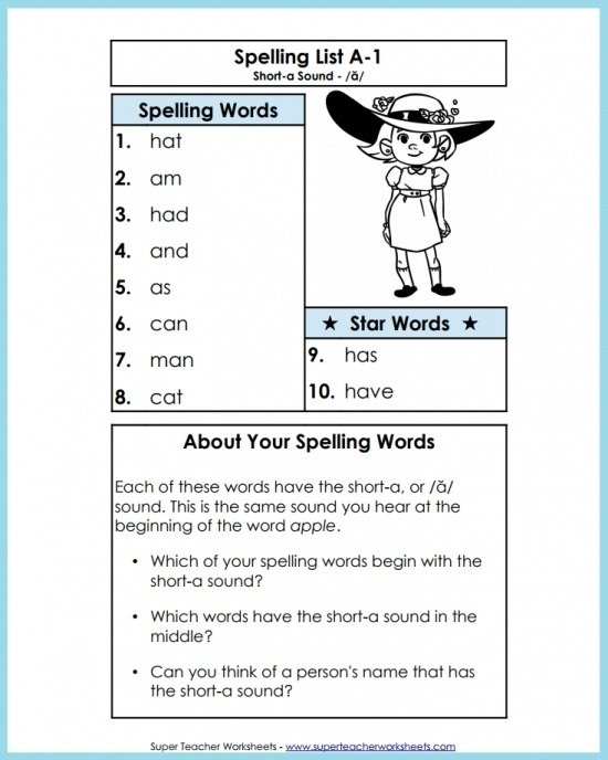 Spelling Lists And Worksheets