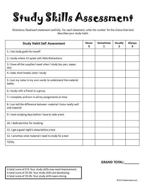 Study Skills Worksheets Middle School Study Skills Worksheets