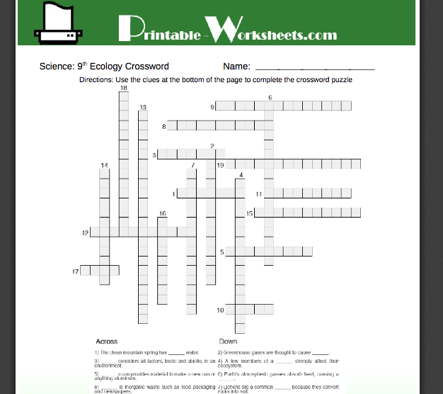 9th Grade Science Worksheets Free Printable - Worksheets Master