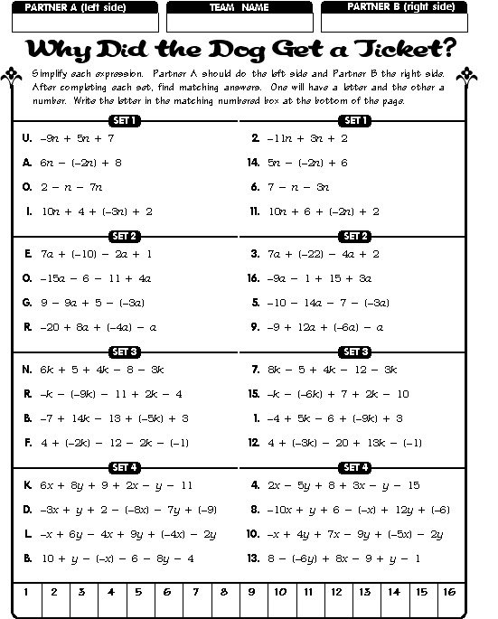 Bridge Algebra Math Problems Worksheets Drop Box