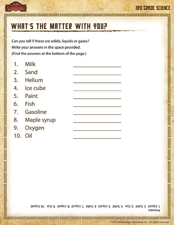 Whats The Matter With You View  Free Rd Grade Science Worksheet