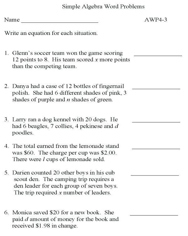 algebra word problems problem solving