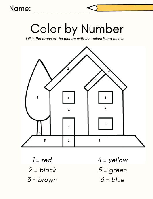 Color By Number Worksheet From The Colors And Shapes Worksheet And
