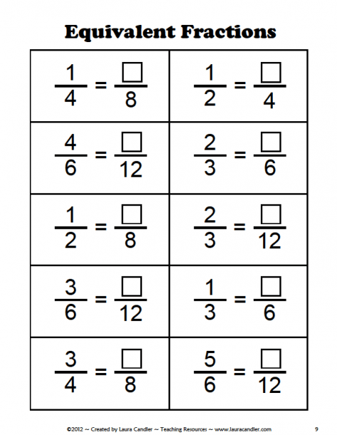 Equivalent Fractions Worksheets Th Grade