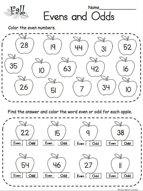 Odd And Even Numbers Worksheets 1st Grade - Worksheets Master