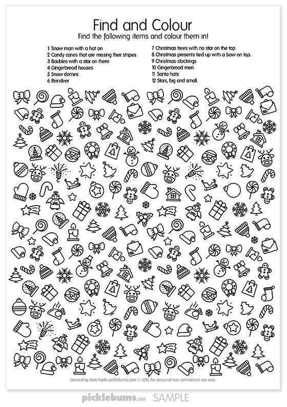 Free Printable Christmas Find And Colour Activity