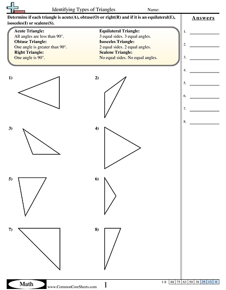 Identifying Types Of Triangles Worksheets - Worksheets Master