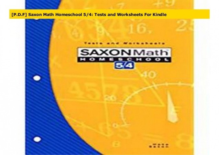 Saxon Math 5 4 Tests And Worksheets - Worksheets Master