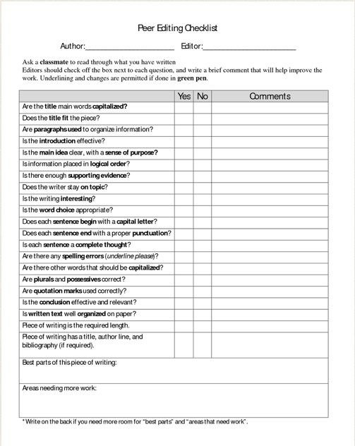 High School English Editing Worksheets