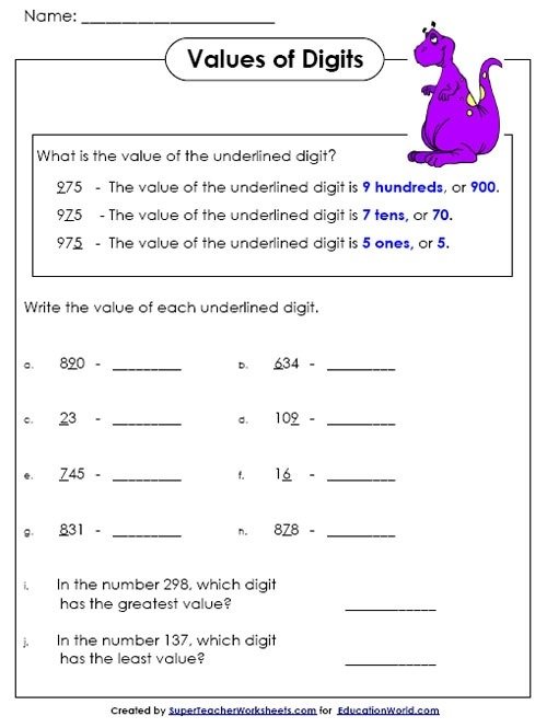 Place Value Gr Education World And Super Teacher Worksheets Thumb