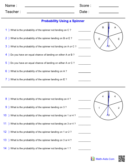 Probability Worksheets With Answer Sheet I Teachersherpa