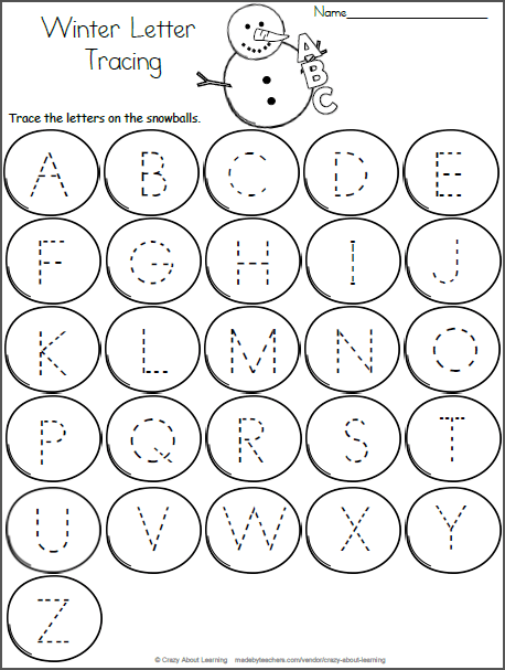 Snowball Uppercase Letter Tracing