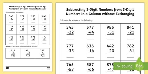 Multiplying 2 3 Digit Numbers Without Regrouping Worksheets